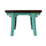 STOOL MING CARVED TURQUOISE MZ-35