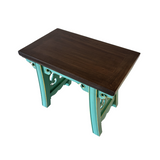 STOOL MING CARVED TURQUOISE MZ-35