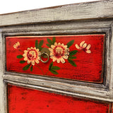 SIDEBOARD BS 4DW4DR PAINTED RED /LT BLUE