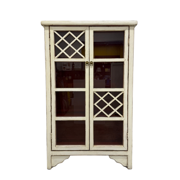 GLASS CABINET BS 2DR WHITE