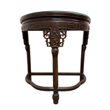 ROSEWOOD SIDE TABLE WITH GLASS TOP