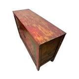 SIDEBOARD 2DR MONGOLIAN RED GREEN 3CH-060