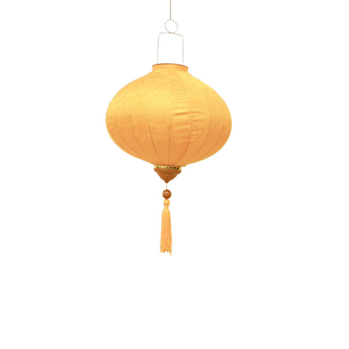 LANTERN VIETNAM BROCADE 30CM ROUND YELLOW – LIMS Legacy Singapore